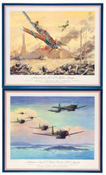 "THOMPSON PRODUCTS" WWII SET OF 12 JAPANESE & GERMAN AIRPLANE PRINTS.