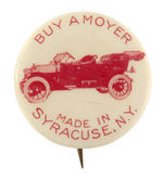 "BUY A MOYER" RED, NOT BROWN, VARIETY CAR BUTTON.