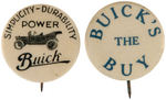 BUICK CAR PAIR OF EARLY 1" BUTTONS.