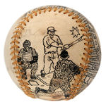 GEORGE SOSNAK "ST. LOUIS CARDINALS" FOLK ART BASEBALL.