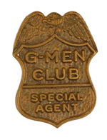 G-MEN PULP RARE CLUB BADGE.