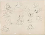 MICKEY MOUSE CHARACTER STUDIES ORIGINAL ART PAIR.