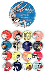 BUGS BUNNY AND WARNER BROS. FRIENDS/HOLIDAY INN PROMO BUTTONS.