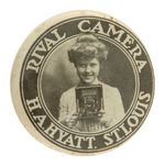 RARE AND EARLY CAMERA ADVERTISING BUTTON.