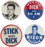 NIXON FOUR BUTTONS 1962 AND EARLIER.