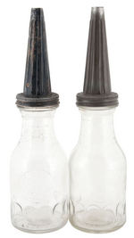 “DOVER” THUMB PRINT DESIGN OIL BOTTLE PAIR.