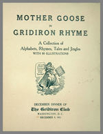 POLITICAL CARTOONIST CLIFFORD BERRYMAN "MOTHER GOOSE IN GRIDIRON RHYME" ORIGINAL BOOK ART LOT.