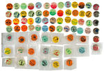 BREEZY BUTTONS BY ARMOUR FRANKS 1955 COMPLETE SET WITH COLOR VARIETIES & DUPES.