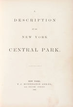 “A DESCRIPTION OF THE NEW YORK CENTRAL PARK” HARDCOVER BOOK.