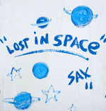 STEVE SAX NEW YORK METS "LOST IN SPACE" MIXED MEDIA ORIGINAL ART.