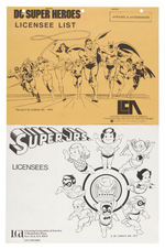 DC COMICS/LICENSING CORP. OF AMERICA (LCA) EXTENSIVE GROUP OF RETAILER'S MATERIAL.