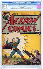 "ACTION COMICS" #35 APRIL 1941 CGC 6.5 FINE+.