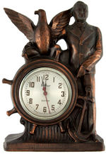 FULL FIGURE F.D.R. "WINDSOR" WORKING ELECTRIC CLOCK WITH EAGLE AND BIG "FDR" INITIALS.