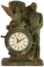 "THE SPIRIT OF 1933" FDR COMPOSITION NOT METAL ELECTRIC CLOCK WITH NRA EAGLE AND BIG "FDR" INITIALS.