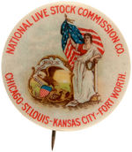 "NATIONAL LIVESTOCK COMMISSION CO." BEAUTIFUL EARLY BUTTON FROM CPB.