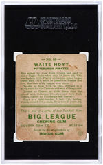 1933 GOUDEY #60 WAITE HOYT SIGNED CARD SGC AUTHENTICATED.