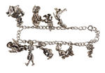 DISNEY STERLING BRACELET WITH TEN CHARMS FROM 1940s.