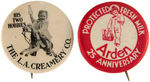 EARLY BUTTONS WITH YOUNGSTERS PROMOTING MILK FROM COLLECTIBLE PIN-BACK BUTTONS.