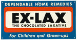 "EX-LAX THE CHOCOLATED LAXATIVE" METAL STORE SIGN.
