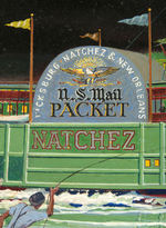 PYRO "NATCHEZ MISSISSIPPI RIVER PACKET" STEAM PADDLE ORIGINAL MODEL KIT BOX LID ART.