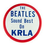 "THE BEATLES SOUND BEST ON KRLA" LATE 1960s LOS ANGELES BUTTON.