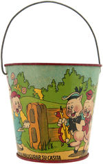 THREE LITTLE PIGS & LITTLE RED RIDING HOOD SPANISH SAND PAIL.