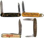 FOUR ADVERTISING POCKET KNIVES C. 1930s-1950.