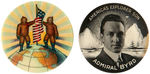 NORTH AND SOUTH POLE EXPLORATION BUTTON PAIR.