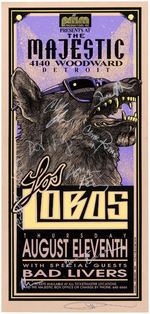 LOS LOBOS & BAD LIVERS BAND-SIGNED CONCERT POSTER.