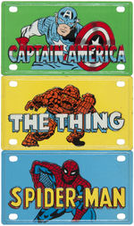 MARX MINIATURE MARVEL LICENSE PLATE SET.