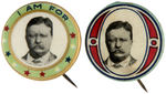 THEODORE ROOSEVELT PAIR OF 1912 PROGRESSIVE PARTY PORTRAIT BUTTONS.