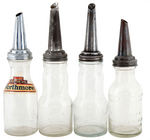 “WORTHMORE/WONDER/MARQUETTE/BOE” OIL BOTTLE QUARTET WITH CARRIER.