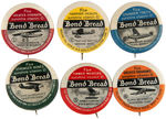 BOND BREAD COMPLETE SET OF SIX PLANE AND PILOT BUTTONS.