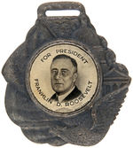 PAIR OF 1936 "FRANKLIN D. ROOSEVELT" AND "ALFRED M. LANDON" METAL WATCH FOBS.