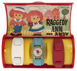 "RAGGEDY ANN" BRADLEY WATCH IN PLASTIC CASE.