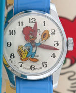 "WOODY WOODPECKER" BOXED ANIMATED WATCH.