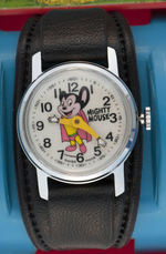 "MIGHTY MOUSE" BRADLEY WATCH IN PLASTIC CASE.