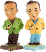 BING CROSBY  GLAZED CERAMIC FIGURINE PAIR.