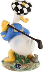 DONALD DUCK LARGE GOLFER CERAMIC FIGURINE BY ZACCAGNINI.