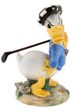 DONALD DUCK LARGE GOLFER CERAMIC FIGURINE BY ZACCAGNINI.