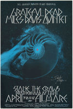 BILL GRAHAM CONCERT POSTER BG-277 FEATURING THE GRATEFUL DEAD & MILES DAVIS SIGNED BY DAVID SINGER.