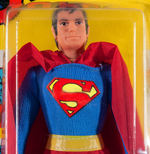 "SUPERMAN" KRESGE CARDED MEGO ACTION FIGURE WITH LARGE "S" SYMBOL.