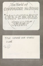 "THE WORLD OF COMMANDER McBRAGG - OKEFENOKEE SWAMP" ORIGINAL STORYBOARD ART.