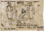 1884 ANTI-BLAINE PRO-CLEVELAND HAND PAINTED BANNER.