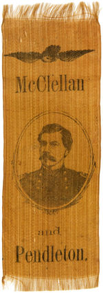 RARE McCLELLAN PENDLETON 1864 CAMPAIGN RIBBON.