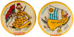 YELLOW KID BUTTONS #129, 131, 132, 134.