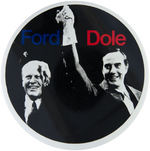 "FORD/DOLE" SCARCE LARGE 4" LITHO 1976 BUTTON.