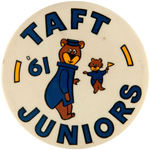 JUNIOR HIGH SCHOOL BUTTON PICTURING YOGI BEAR FROM 1961.