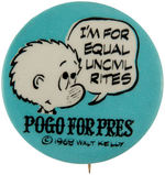 POGO SET BUTTON WITH CIVIL RIGHTS THEME FROM 1968.