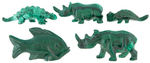 MALACHITE CARVED ANIMALS LOT.